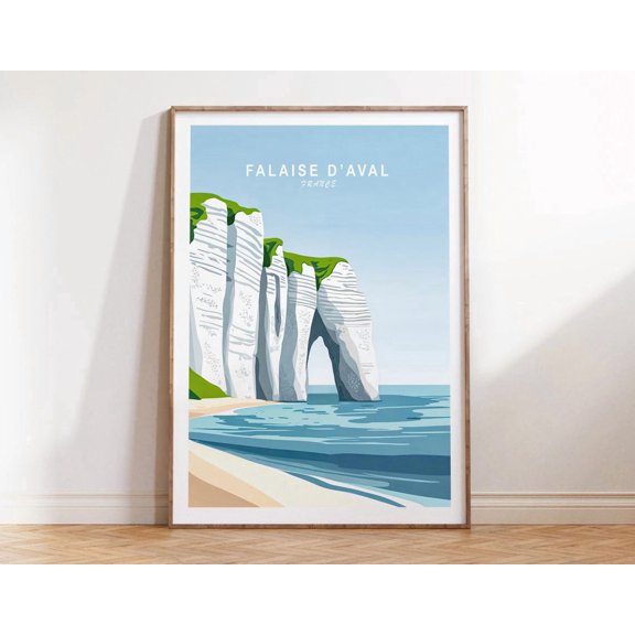 Falaise DAval France Wall Art Print, Coastal Cliff Travel Decor