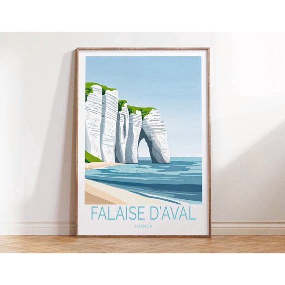 Falaise Daval France Scenic Nature Wall Art Print, Travel Inspired Home And Office Decor