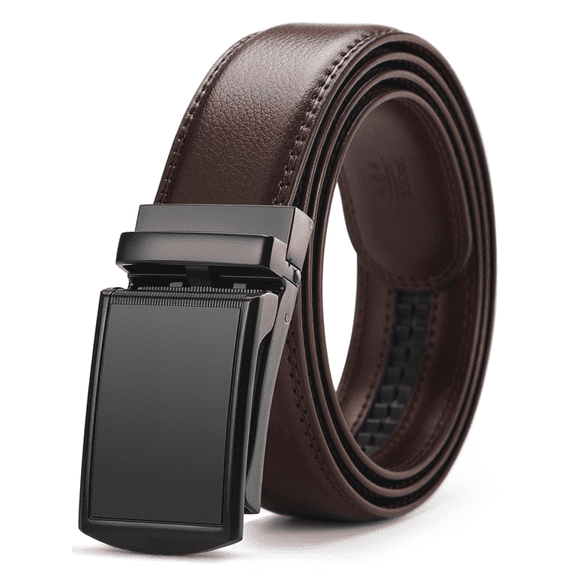 Falan Mule Belt for Men Genuine Leather Ratchet Men Belt with Automatic Click Buckle Dress Belt for Men with Gift Box