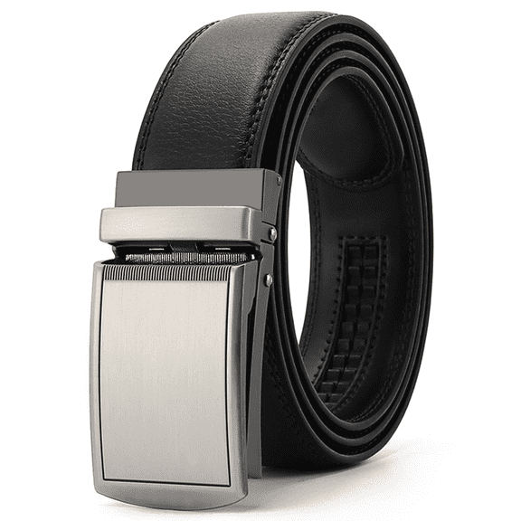 Falan Mule Belt for Men Genuine Leather Ratchet Men Belt with Automatic Click Buckle Dress Belt for Men with Gift Box