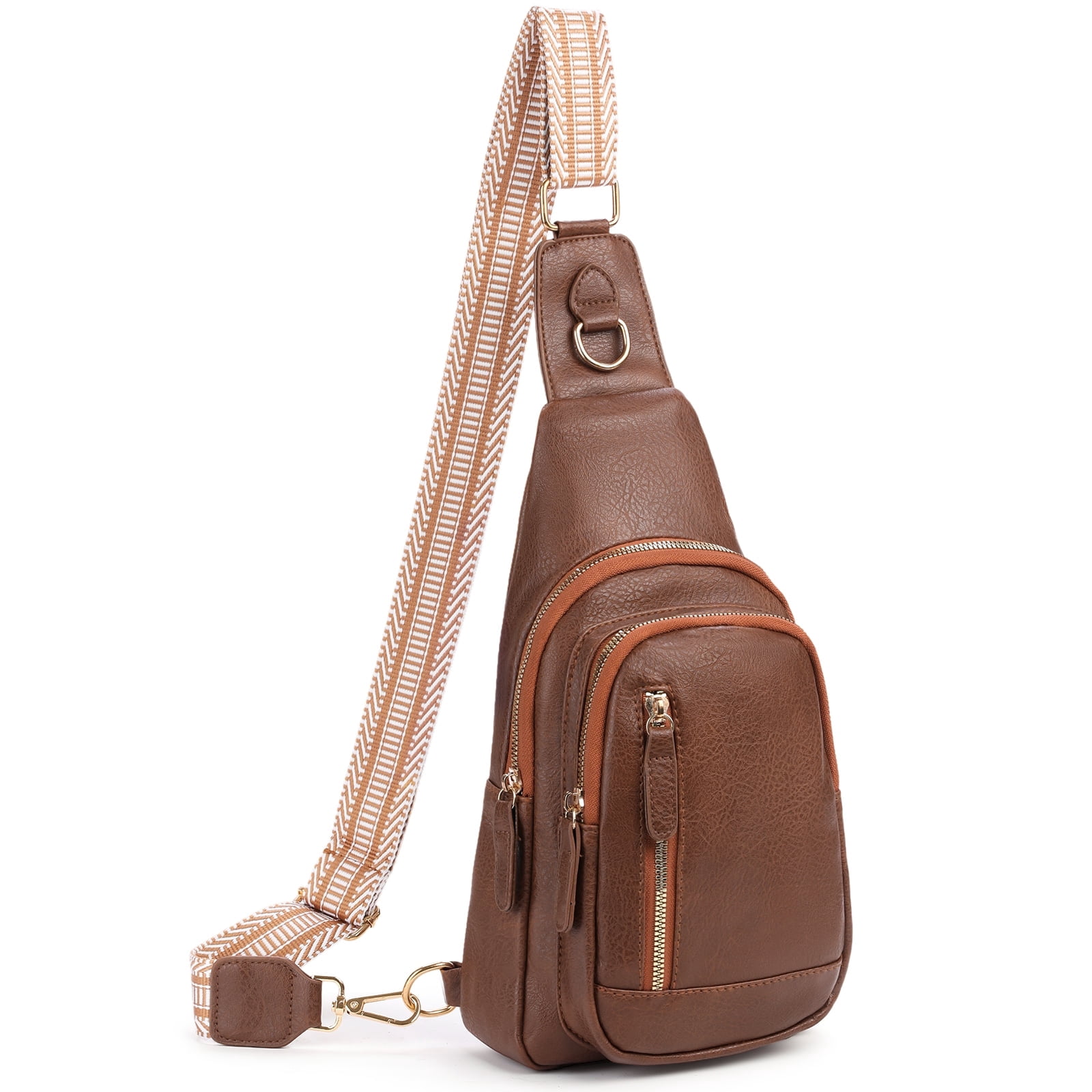 Falan Mule Sling Bag for Women Crossbody Purse Crossbody Bag Leather Chest Bag with Adjustable Guitar Strap for Travel