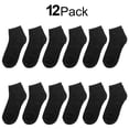thumbnail image 1 of Falari 12/24 Pairs Boy Toddler Kids Cotton Socks Black 6-8 Years (12 Pairs), 1 of 1