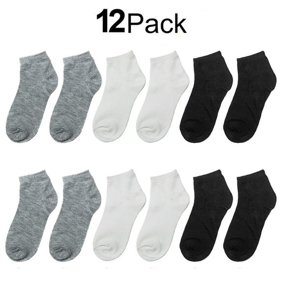 Falari 12/24 Pairs Boy Toddler and Kids Cotton Socks Sizes 2/4 - 6/8 & Toddler