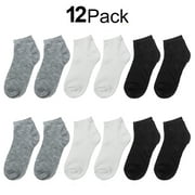 Falari 12/24 Pairs Boy Toddler and Kids Cotton Socks Sizes 2/4 - 6/8 & Toddler