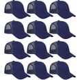 thumbnail image 1 of Falari 12 Pack Bulk Wholesale Mesh Trucker Hats 6 Panel Baseball Caps for Men and Women - Navy, 1 of 7