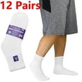 thumbnail image 1 of Falari 12-Pack Diabetic Socks Ankle Unisex Physicians Approved Socks Size 10-13 White, 1 of 7