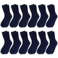 thumbnail image 1 of Falari 12-Pack Girl Toddler Kids Cotton Crew Socks, Athletic School Socks Navy 4-6 Years, 1 of 5