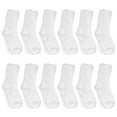 thumbnail image 1 of Falari 12 Pairs Boy Toddler Kids Cotton Crew Socks 4-6 Years White, 1 of 2