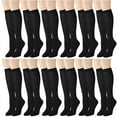 thumbnail image 1 of Falari 12 Pairs Women Knee High Socks Over the Calf Trouser Socks - Black, 1 of 3