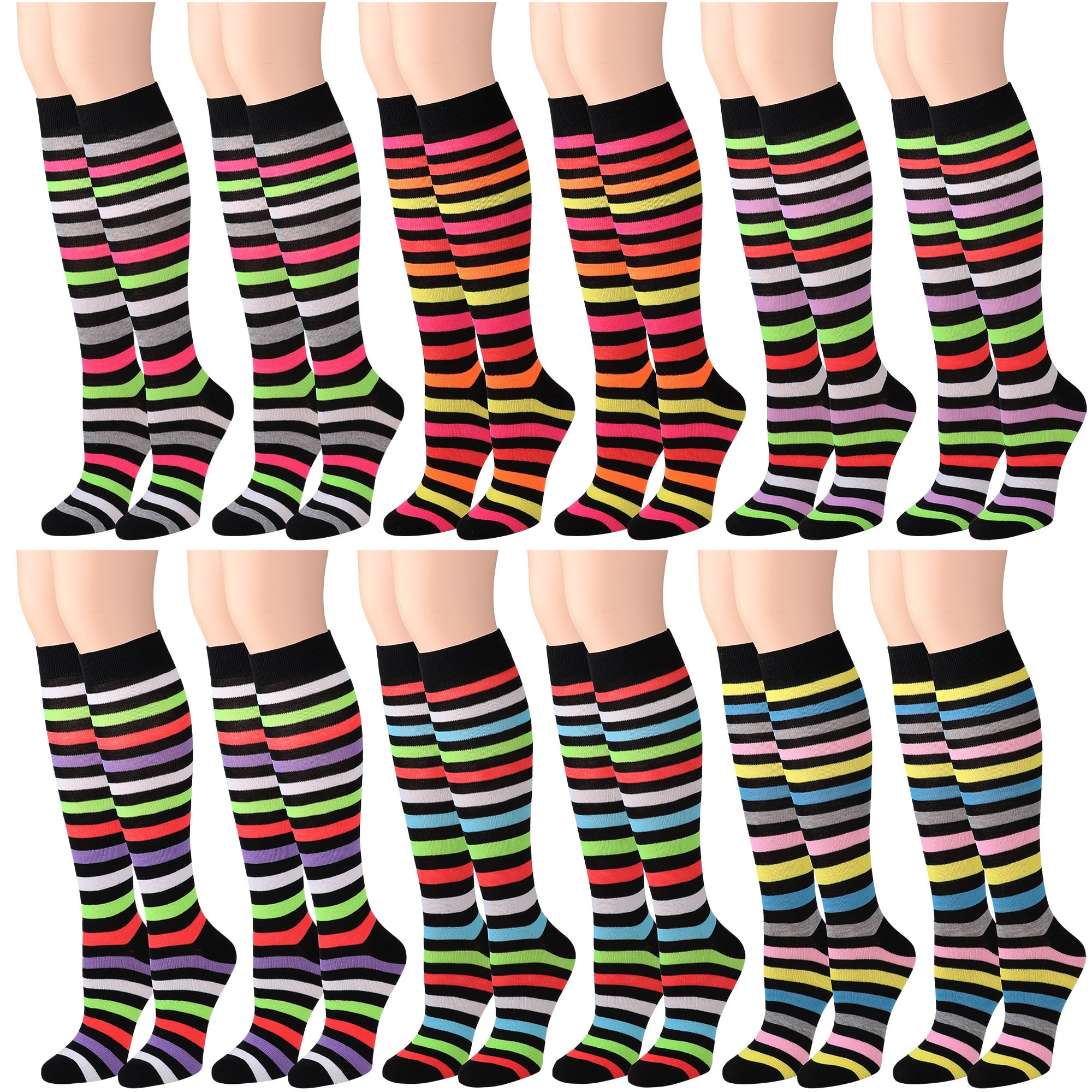 Falari 12 Pairs Women Knee High Socks Over the Calf Trouser Socks
