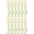 thumbnail image 1 of Falari 12 Pairs Women Trouser Socks with Comfort Band Stretchy Spandex Opaque Knee High Cream, 1 of 2
