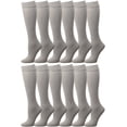 thumbnail image 1 of Falari 12 Pairs Women Trouser Socks with Comfort Band Stretchy Spandex Opaque Knee High Silver/Light Grey, 1 of 2