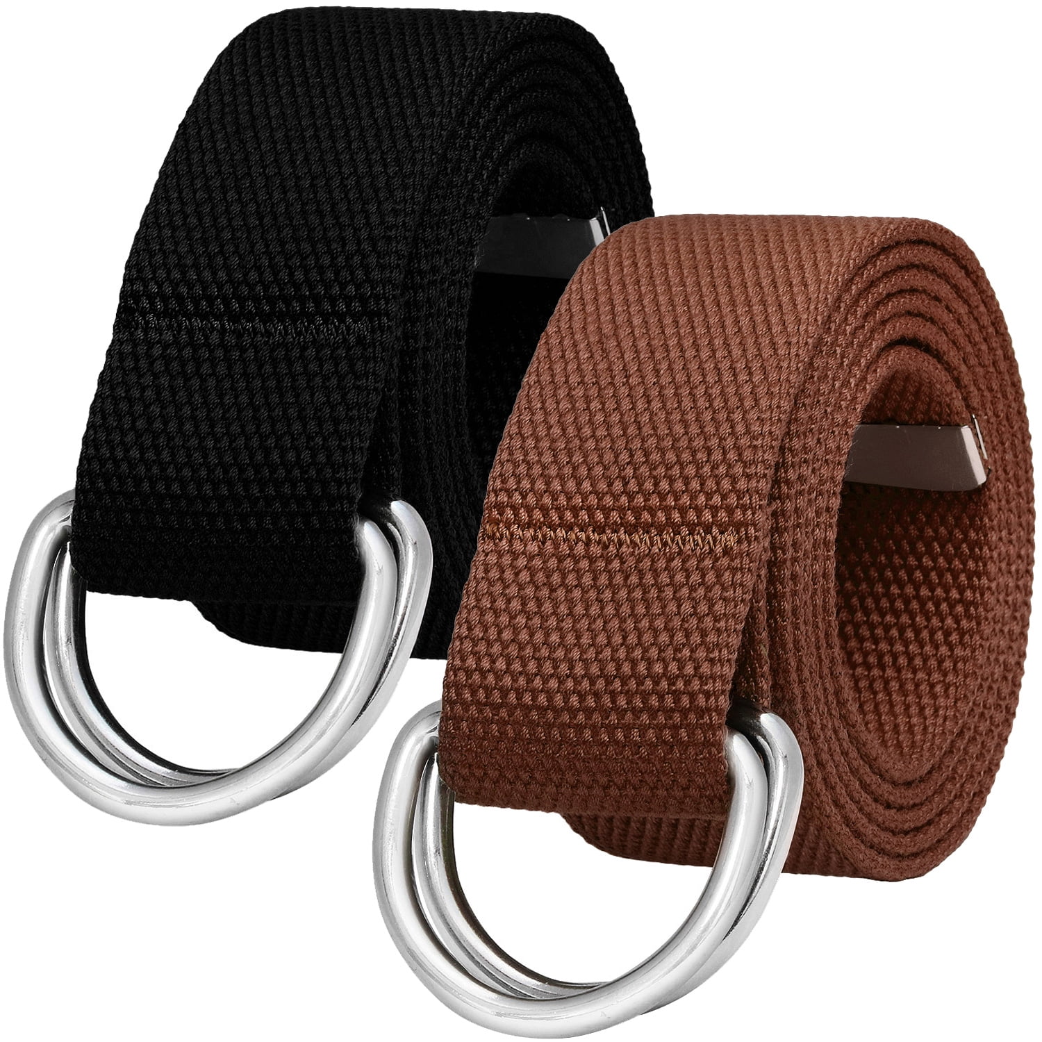 Military Style Canvas Web Belt - 1.5" Wide, Cut-to-Fit Up To 48", Purple With Black Buckle