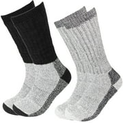 Falari 2 Pairs Merino Wool Socks Excellent for Cold Weather Temp 5-25°F Thermal Socks Black & Gray