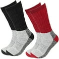 thumbnail image 1 of Falari 2 Pairs Merino Wool Socks Excellent for Cold Weather Temp 5-25°F Thermal Socks Black & Red, 1 of 6