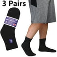 thumbnail image 1 of Falari 3-Pack Diabetic Socks Ankle Unisex Physicians Approved Socks Size 10-13 Black, 1 of 6