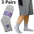 thumbnail image 1 of Falari 3-Pack Diabetic Socks Ankle Unisex Physicians Approved Socks Size 9-11 Gray, 1 of 7