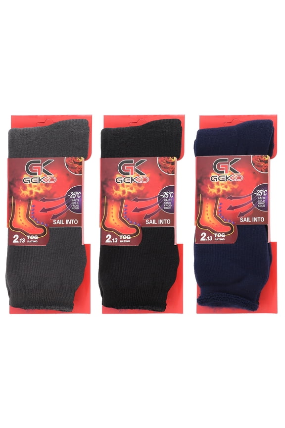 3-Pack Men's Thermal Socks Heated Sox 10-13 Keep Foot Warm For Cold Winter