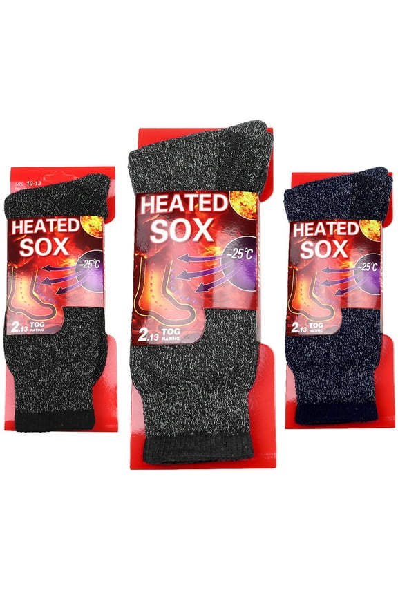 3-Pack Men's Winter Thermal Socks Heated Sox Ultra Warm Best for Out Door Activities