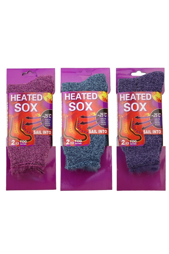 3-Pack Women's Heated Sox Thermal Socks Excellent for Cold Weather Keep Foot Warm