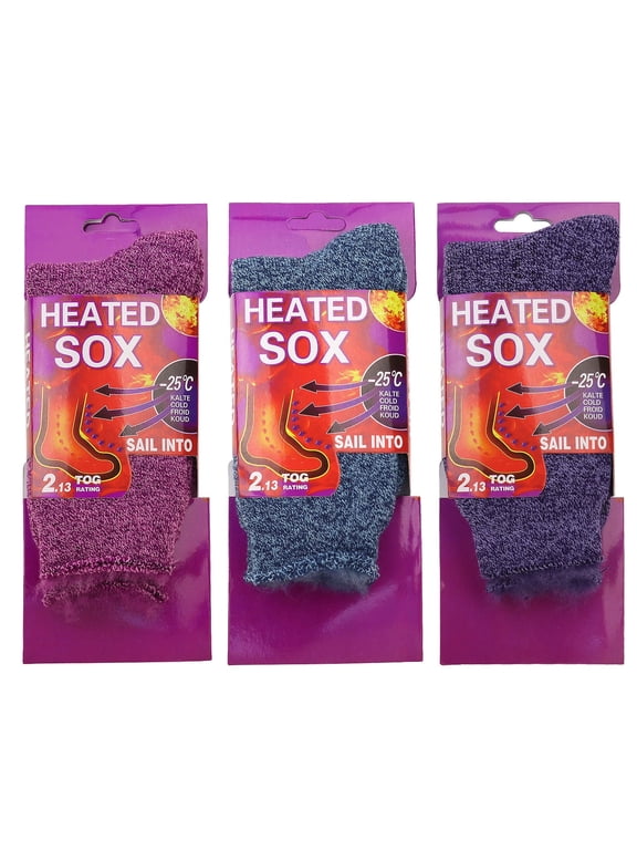 3-Pack Women's Heated Sox Thermal Socks Excellent for Cold Weather Keep Foot Warm