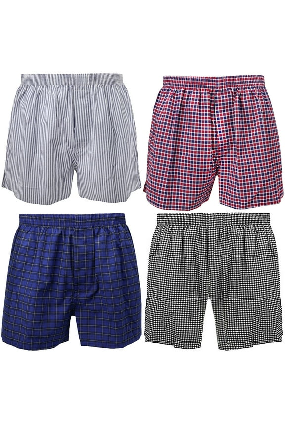 4-Pack Kids Boy Boxer Underwear 100% Cotton Assorted Group 01 X-large