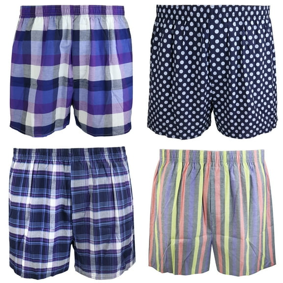 Falari 4-Pack Kids Boy Boxer Underwear 100% Cotton Assorted Group 02 X-large