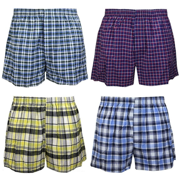 Falari 4-Pack Kids Boy Boxer Underwear 100% Cotton Assorted Group 03 Large