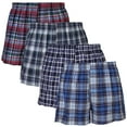 thumbnail image 1 of Falari 4-Pack Men Boxer Underwear 100% Cotton Underpants Assorted-06 Small, 1 of 6
