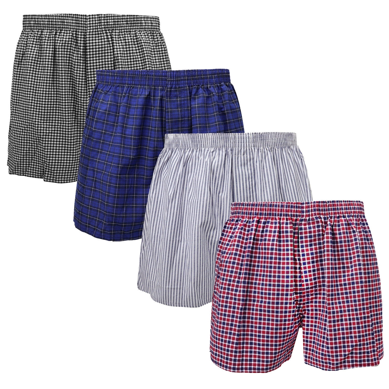 Falari X Large Men s Comfortable Boxer Underwear 4 Pack 100 Cotton Covered Waistband Walmart