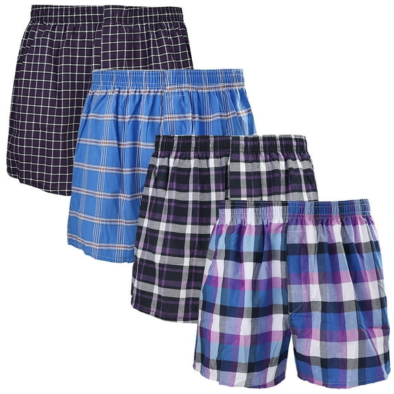 Falari 4-Pack Men's Boxer Underwear 100% Cotton Assorted-40 X-Large