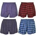 thumbnail image 1 of Falari 4-Pack Men's Boxer Underwear Shorts 100% Cotton Assorted-04 Small, 1 of 6