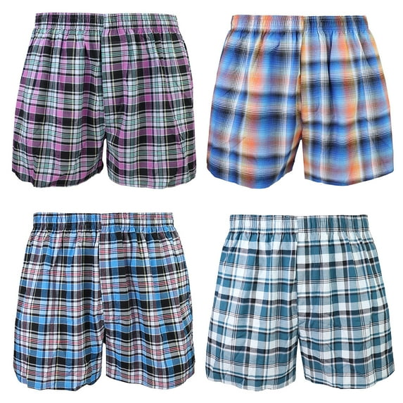 Falari 4-Pack Men's Boxer Underwear Shorts 100% Cotton Assorted-10 X-Large