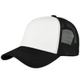 thumbnail image 1 of Falari 5-Panel Mesh Baseball Cap, Trucker Hat, Structured Plain Design, Cotton, Adjustable Size - Black, 1 of 7