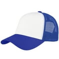 thumbnail image 1 of Falari 5-Panel Mesh Baseball Cap, Trucker Hat, Structured Plain Design, Cotton, Adjustable Size - Royal, 1 of 7