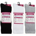 thumbnail image 1 of Falari 6-Pack Black Gray Navy White Women Diabetic Crew Cotton Socks Size 9-11 Loose Fitting Socks, 1 of 6