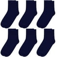 thumbnail image 1 of Falari Navy Diabetic Quarter Socks for Women Diabetes Edema and Circulatory Loose Fitting 6-Pack, 1 of 5