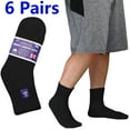 thumbnail image 1 of Falari 6-Pack Diabetic Socks Ankle Unisex Physicians Approved Socks Size 13-15 Black, 1 of 6