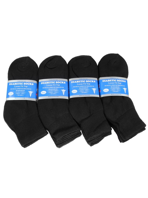 12-Pack Diabetic Socks Ankle Unisex Variety Size