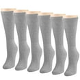 thumbnail image 1 of Falari 6-Pack Gray Women Diabetic Crew Socks Diabetes Edema and Circulatory Loose Fitting Cotton 9-11, 1 of 6