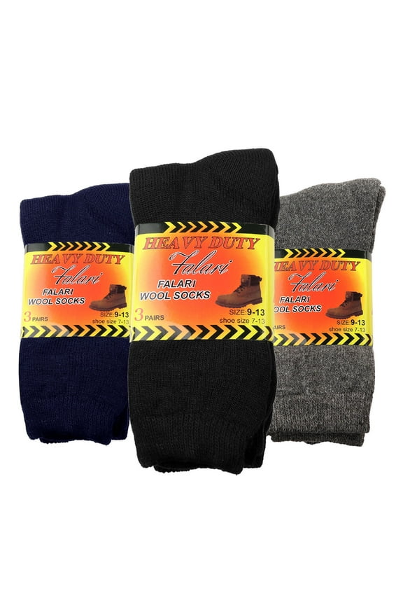 6-Pack Men's Heavy Duty Work Thermal Wool Socks Keep Warm for Cold Weather
