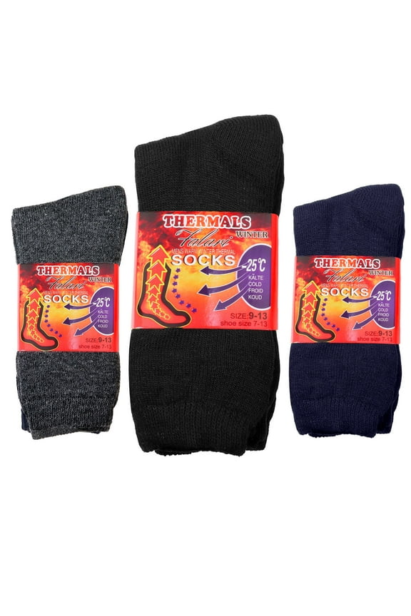 6-Pack Men's Winter Thermal Socks Ultra Warm Best For Cold Weather Out Door Activities