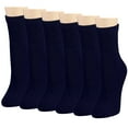 thumbnail image 1 of Falari 6-Pack Navy Women Diabetic Quarter Socks for Diabetes Edema and Circulatory Loose Fitting, 1 of 5