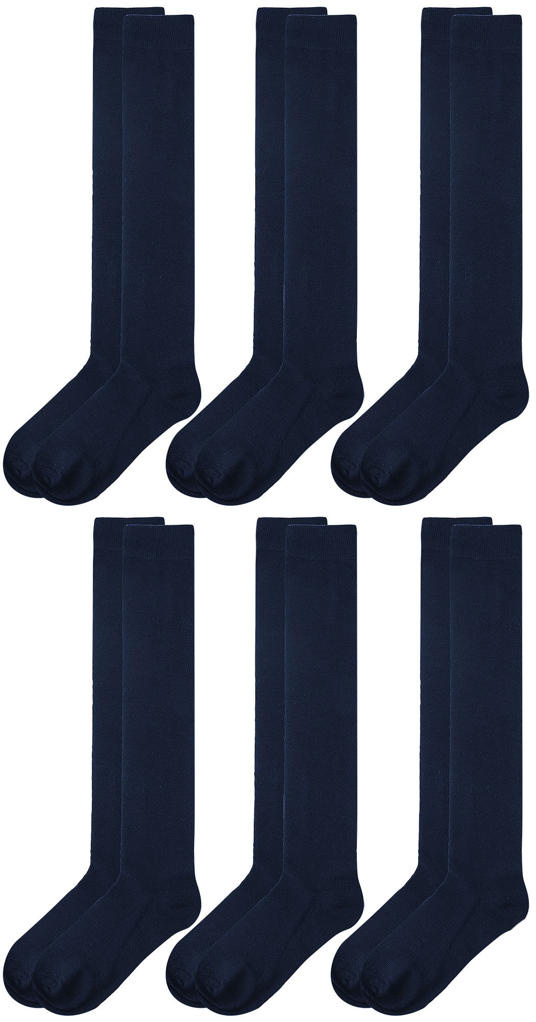 Falari 6 Pairs Navy Uniform Socks Women Knee High Socks Over The Calf Trouser Socks