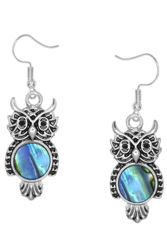 Abalone Owl Shaped Earring Abalone E0393