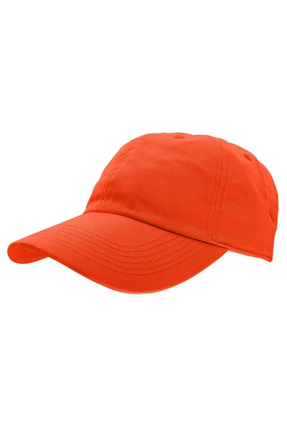 Baseball Cap Hat 100% Cotton Adjustable Size Orange
