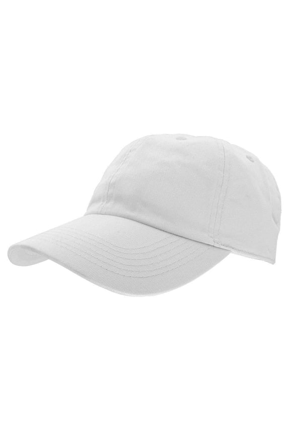 Baseball Cap Hat 100% Cotton Adjustable Size White