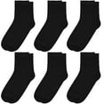thumbnail image 1 of Falari 6-Pack Diabetic Quarter Socks for Women Diabetes Edema and Circulatory Loose Fitting Cotton (Black), 1 of 5