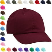 Falari Boy & Girl Baseball Cap Kids Hat Soft Cotton Adjustable Size for 2-5 Years Burgundy