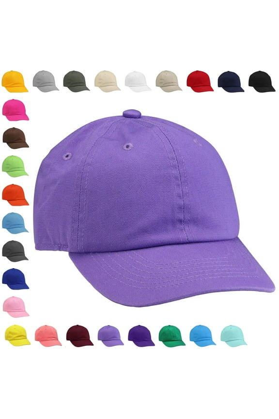 Boy & Girl Baseball Cap Kids Hat Soft Cotton Adjustable Size for 2-5 Years Lavender